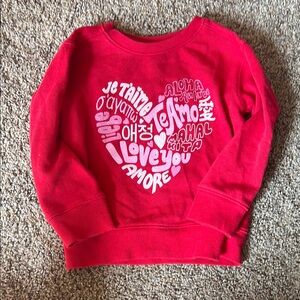 Jumping Beans Red Multilingual Heart Sweatshirt